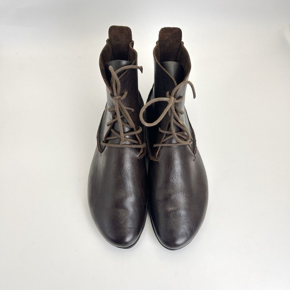 Trippen Lace-Up Ankle Shoes Women's Sz EU 40 US 8.5 Brown Leather Nomad F? - Picture 3 of 13